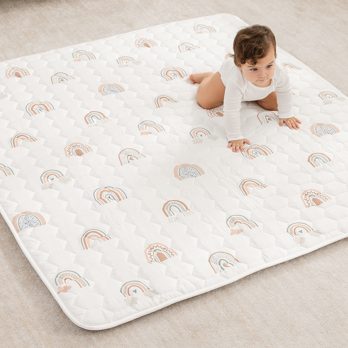 Premium Play Mat, Quilted Baby Mat for Floor by Comfy Cubs